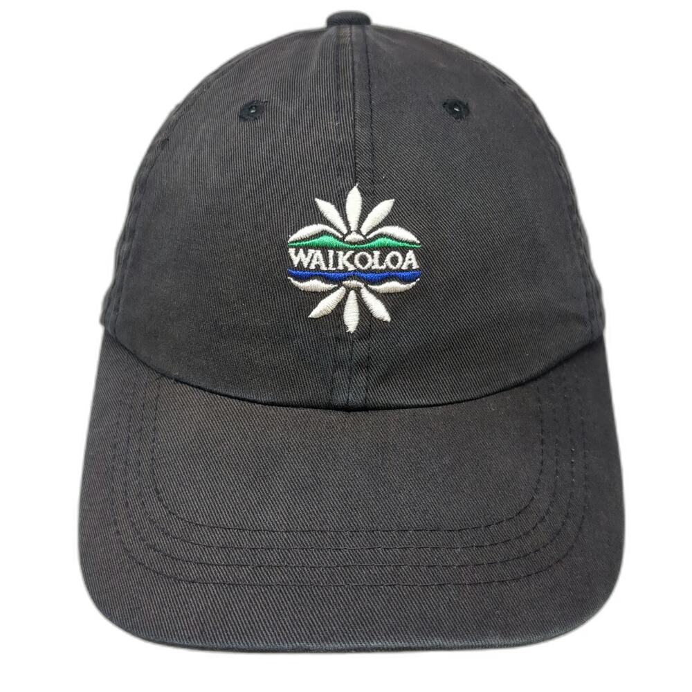 Imperial Baseball Cap Black One Size Waikoloa Hawaii Embroidered Strapback Hat